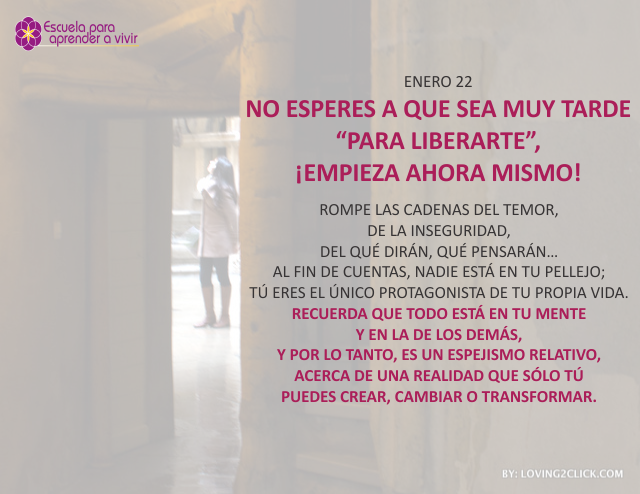 No esperes a que sea muy tarde para liberarte, ¡empieza ahora mismo!